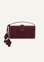 Load image into Gallery viewer, Apolonia bag in burgundy suede with flower charm