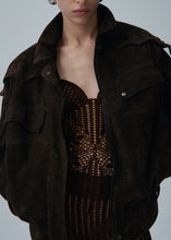 Load image into Gallery viewer, Cargo jacket in brown suede