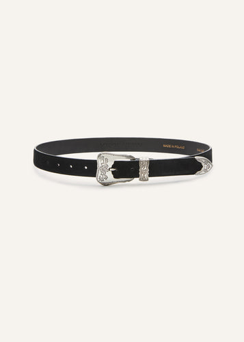 AW25 BELT 05 BLACK SUEDE