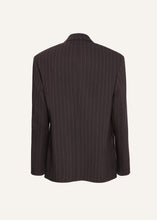 Load image into Gallery viewer, Pinstripe double-breasted blazer in dark brown
