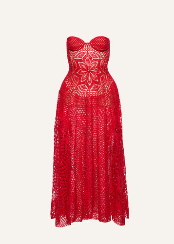 AW25 CROCHET 02 DRESS RED