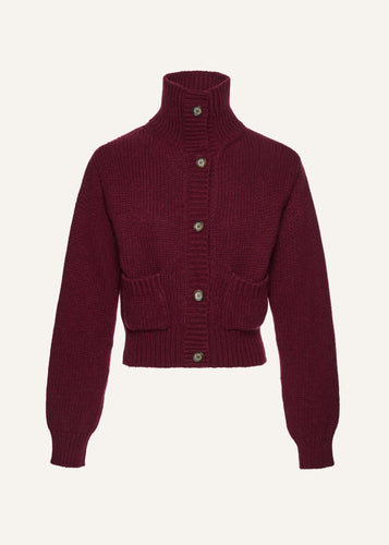 AW25 KNITWEAR 06 CARDIGAN BORDEAUX