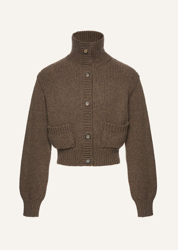 AW25 KNITWEAR 06 CARDIGAN BROWN
