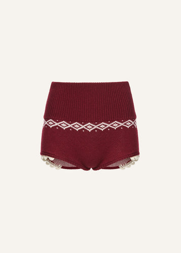 AW25 KNITWEAR 19 SHORTS BORDEAUX