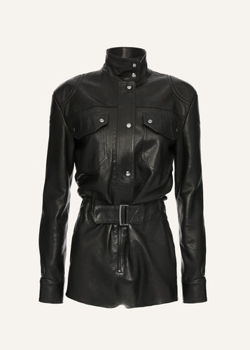 AW25 LEATHER 02 BODYSUIT BLACK