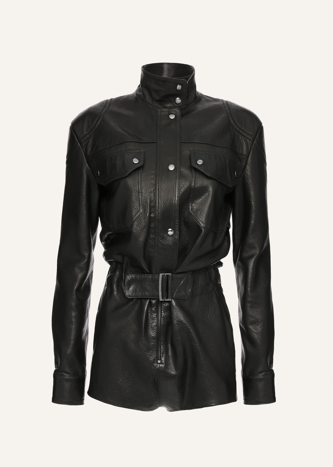 AW25 LEATHER 02 BODYSUIT BLACK