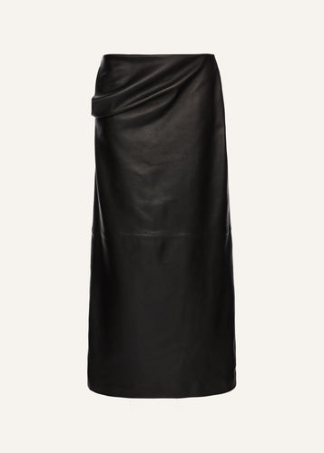 AW25 LEATHER 03 SKIRT BLACK