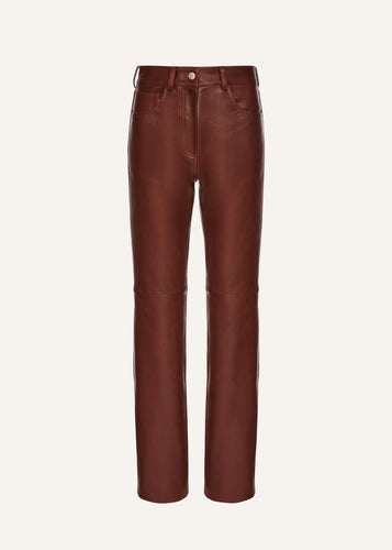 AW25 LEATHER 07 PANTS BORDEAUX