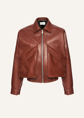 AW25 LEATHER 10 JACKET BORDEAUX