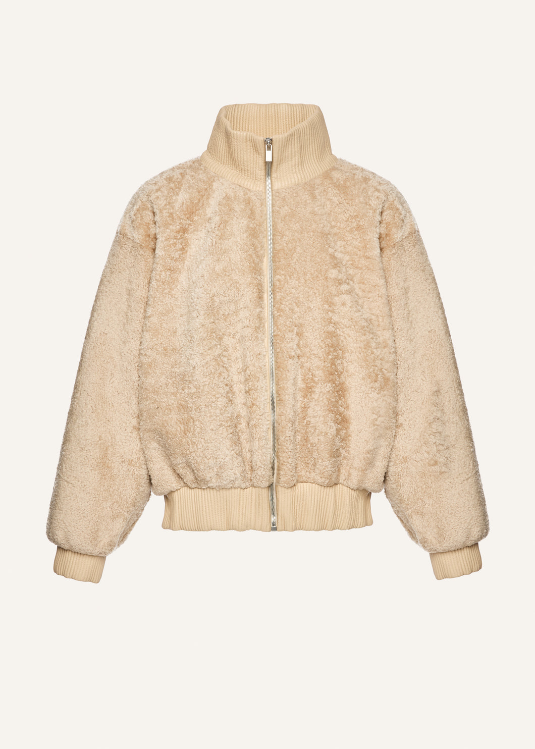 AW25 LEATHER 14 JACKET SHEARLING BEIGE