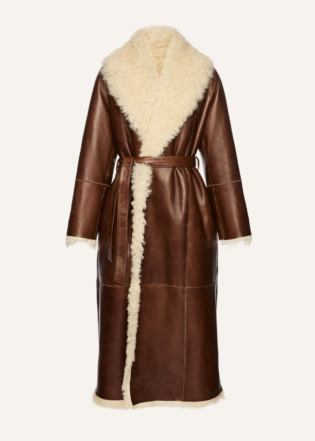 AW25 LEATHER 15 SHEARLING BROWN