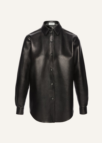 AW25 LEATHER 19 SHIRT BLACK