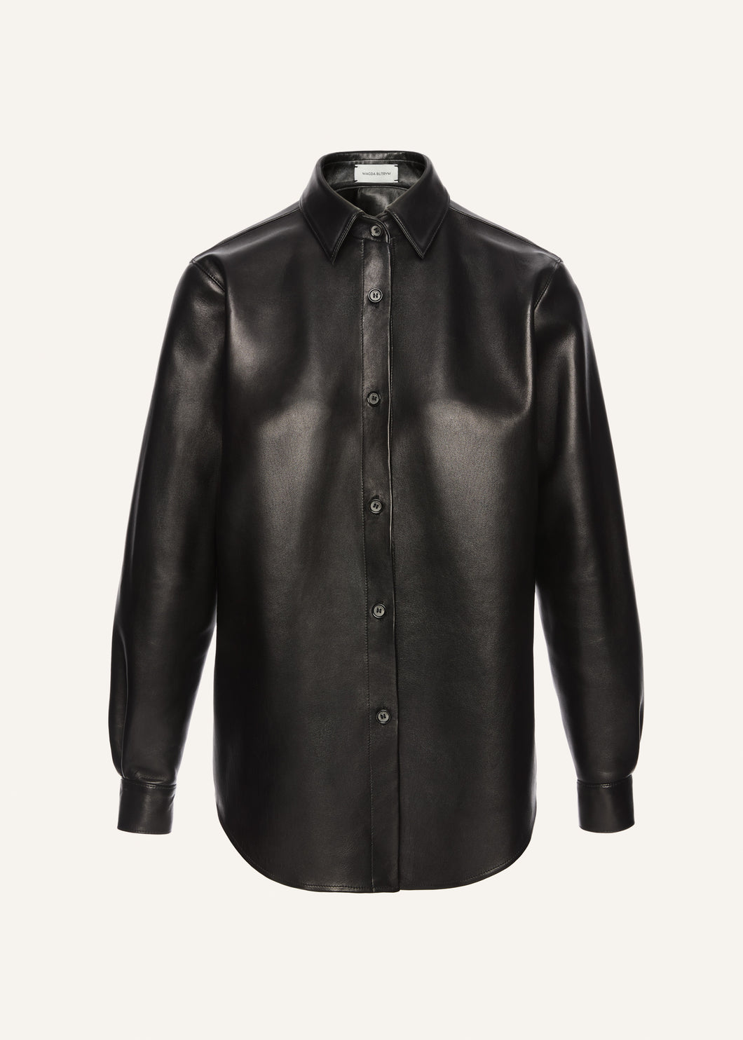 AW25 LEATHER 19 SHIRT BLACK