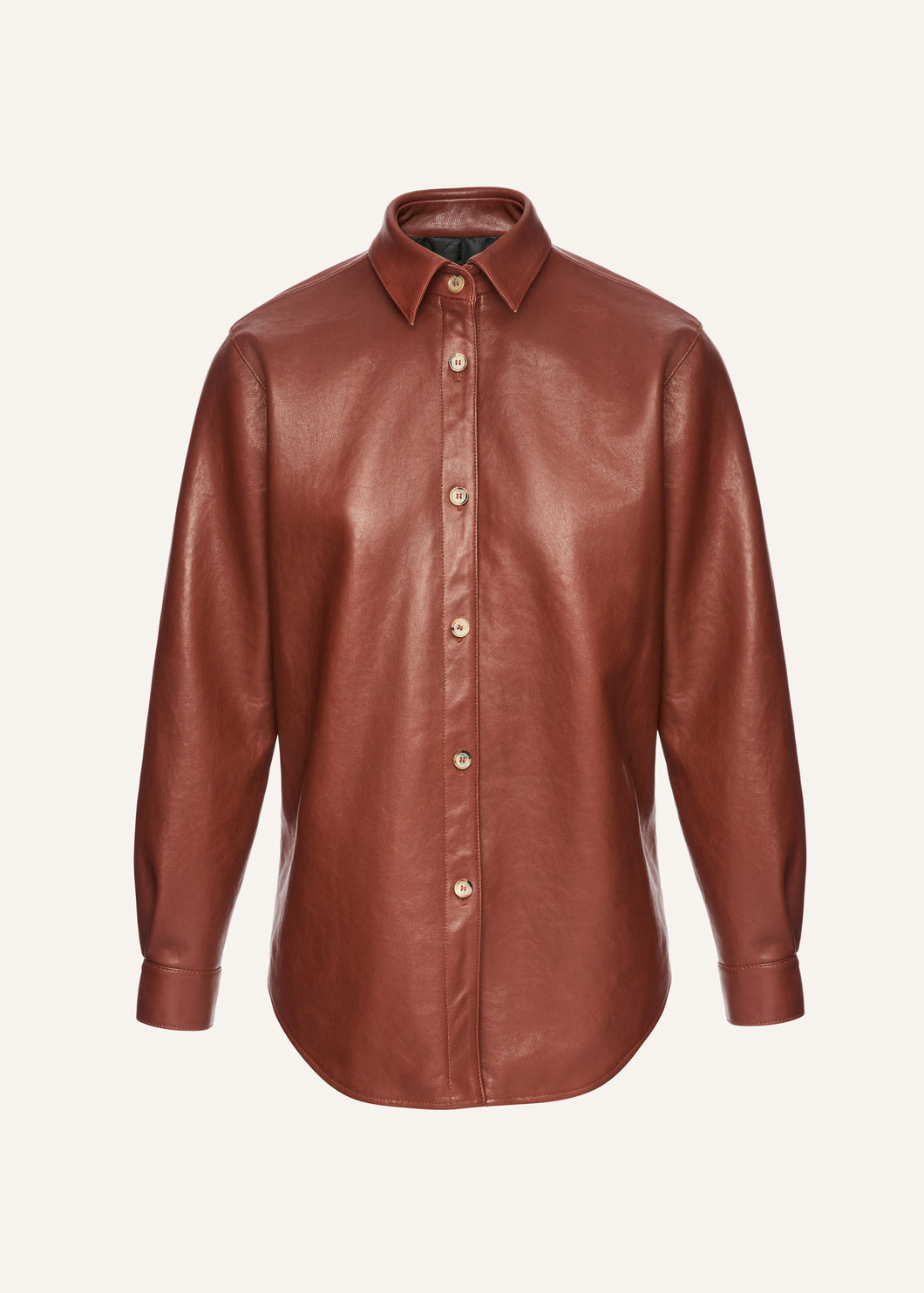 AW25 LEATHER 19 SHIRT BORDEAUX
