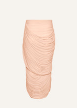 Load image into Gallery viewer, Draped midi skirt in blush
