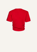 Load image into Gallery viewer, Knotted ribbed t-shirt in red
