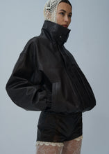 Load image into Gallery viewer, Lace trim leather shorts in brown
