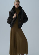 Load image into Gallery viewer, High-neck cupro maxi dress in beige
