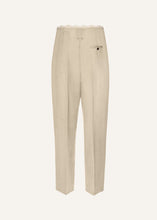 Load image into Gallery viewer, Lace-detail wool tapered trousers in cream
