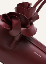 Load image into Gallery viewer, Brigitte trapeze bag in burgundy leather and silver

