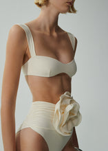 Load image into Gallery viewer, Retro bustier swim top in cream
