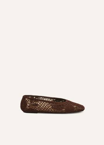PF25 BALLET FLATS CROCHET BROWN