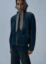 Load image into Gallery viewer, Ultra-low-waist wide-leg denim in dark vintage blue
