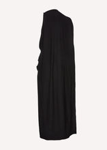 Load image into Gallery viewer, One-shoulder cape maxi dress in black
