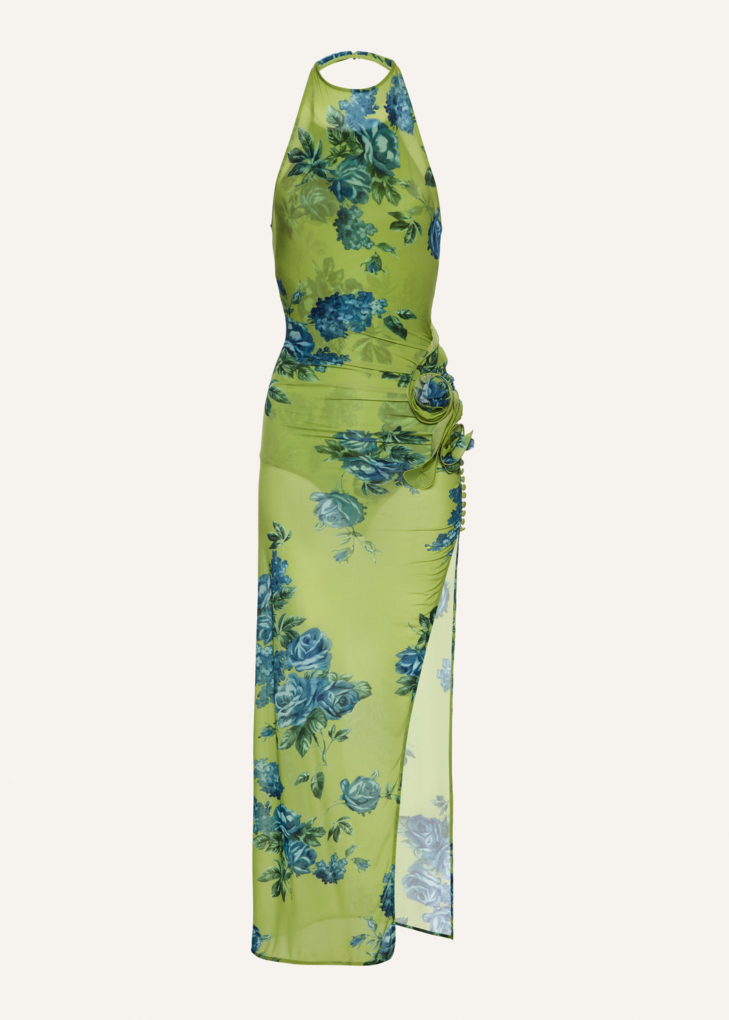 PF25 DRESS 18 GREEN PRINT