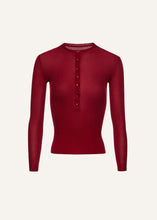 Load image into Gallery viewer, Knitwear henley top in bordeaux
