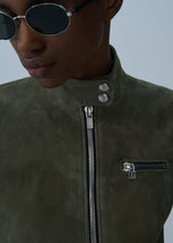 Load image into Gallery viewer, PF25 LEATHER 04 JACKET GREEN SUEDE
