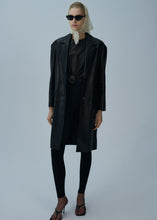 Load image into Gallery viewer, Leather knotted t-shirt in brown
