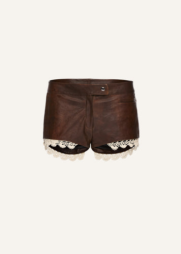 PF25 LEATHER 11 SHORTS BROWN