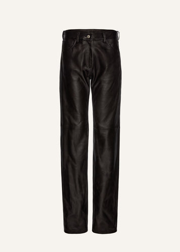 PF25 LEATHER 18 PANTS BLACK
