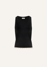 Load image into Gallery viewer, Lace-detail tank top in black
