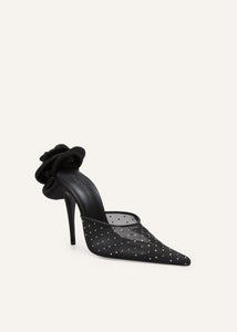 RE25 HEEL MULES CRYSTALS BLACK