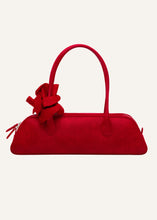 Load image into Gallery viewer, Brigitte trapeze bag in red suede and silver
