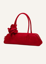 Load image into Gallery viewer, Brigitte trapeze bag in red suede and silver
