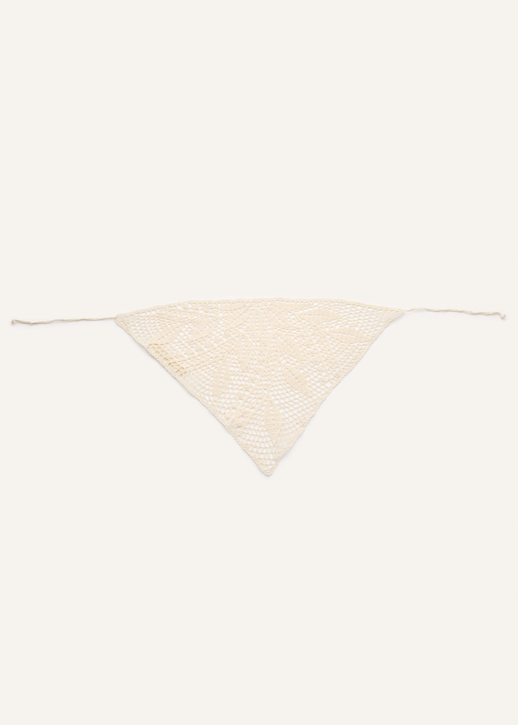 Crochet triangle scarf in cream