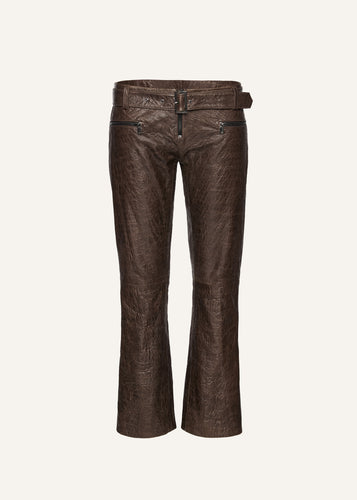 SS25 LEATHER 11 PANTS BROWN