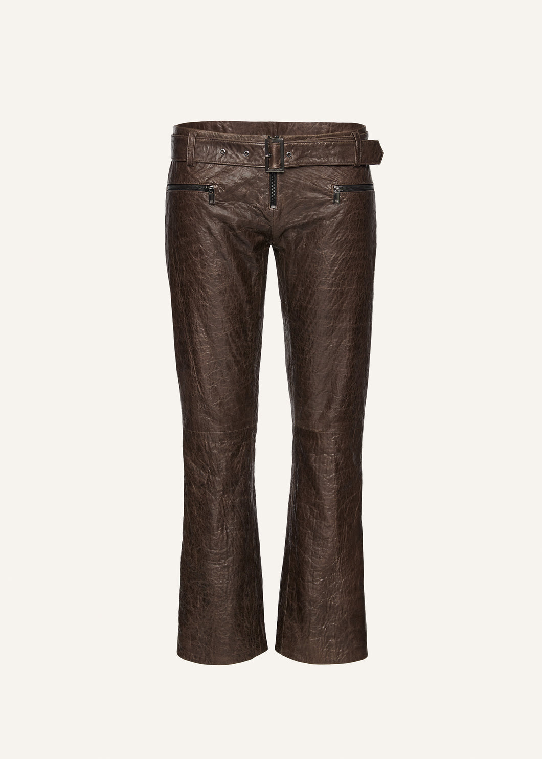SS25 LEATHER 11 PANTS BROWN