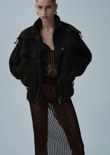 Load image into Gallery viewer, Cargo jacket in brown suede
