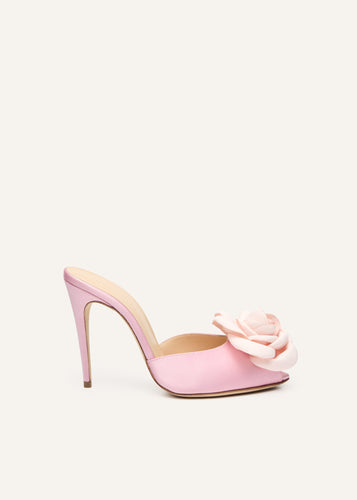 SS25 PEEP TOE MULE SATIN PINK