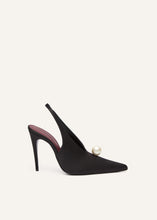 Load image into Gallery viewer, SS25 SLINGBACK SATIN BLACK PEARL
