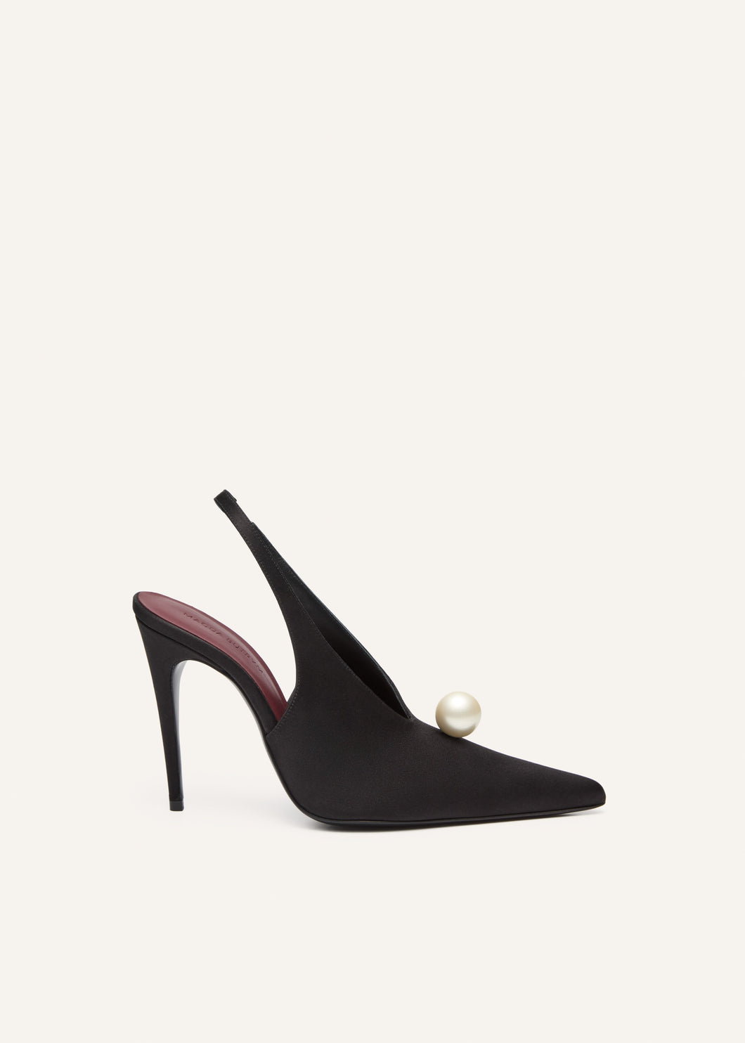 SS25 SLINGBACK SATIN BLACK PEARL