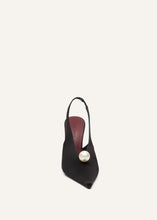 Load image into Gallery viewer, SS25 SLINGBACK SATIN BLACK PEARL
