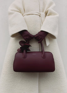 Brigitte bag in burgundy leather and silver