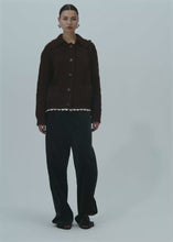 Load and play video in Gallery viewer, Lace-detail cable knit cardigan jacket in brown
