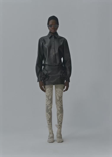 AW25 LEATHER 16 SKIRT BLACK