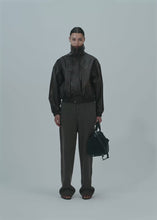 Load and play video in Gallery viewer, Snap-collar leather aviator jacket in brown
